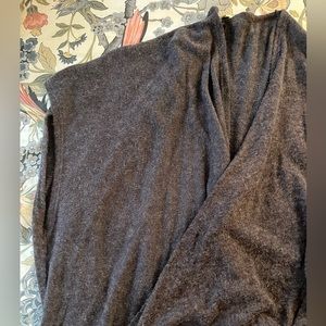 Charcoal Gray Nursing Poncho Sweater